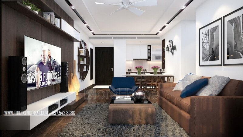 Thiết kế nội thất chung cư Home City phong cách hiện đại trẻ trung, cá tính mà không kém phần tinh tế, thanh lịch Thiết kế chung cư 3 phòng ngủ đẹp ấn tượng, sang trọng
